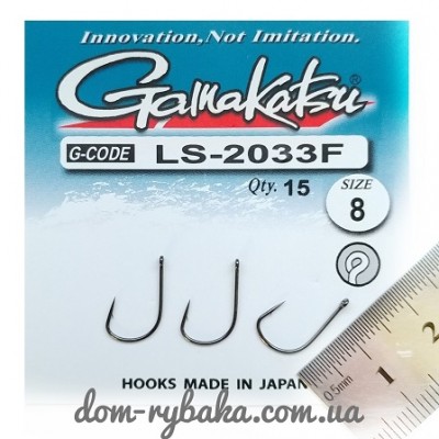 Гачок Gamakatsu LS-2033F Ring Eye Serie №08 15шт (14792200800)