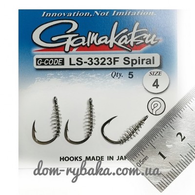 Крючок  Gamakatsu LS-3323F Spiral №4 5 шт колечко (14792800400)