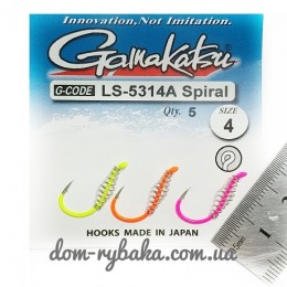 Крючок GAMAKATSU  LS-5314A SPIRAL MULTI COLOR № 04 5шт (14792900400)