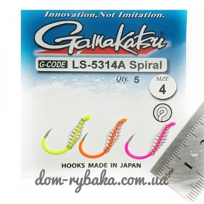 Крючок GAMAKATSU LS-5314A SPIRAL MULTI COLOR №4 5шт (14792900400) Крючок GAMAKATSU LS-5314A SPIRAL MULTI COLOR №4 5шт (14792900400)