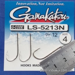 Крючок Gamakatsu LS-5213N №4 12 шт никель (14901300400) Крючок Gamakatsu LS-5213N №4 12 шт никель (14901300400)