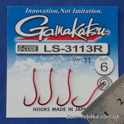 Гачок Gamakatsu LS-3113R Ring Eye Serie №06 11шт Red (14900300600)