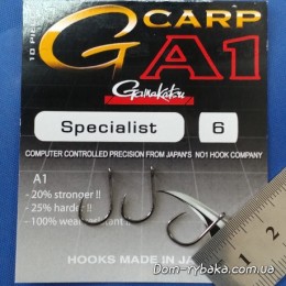 Крючок Gamakatsu A-1 G-Carp Specialist №6 10 шт Black (14717500600) Крючок Gamakatsu A-1 G-Carp Specialist №6 10 шт Black (14717500600)