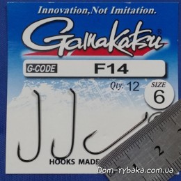 Крючок Gamakatsu F14 NL №06 12 шт колечко (14902100600)