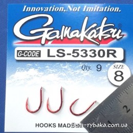Крючок Gamakatsu LS-5330R №8 9шт N/L красный лопатка (14901700800) Крючок Gamakatsu LS-5330R №8 9шт N/L красный лопатка (14901700800)