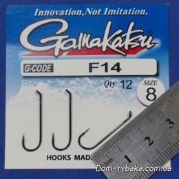 Крючок Gamakatsu F14 NL №8 12 шт колечко (14902100800) Крючок Gamakatsu F14 NL №8 12 шт колечко (14902100800)