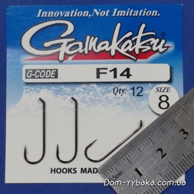 Крючок Gamakatsu F14 NL №8 12 шт колечко (14902100800) Крючок Gamakatsu F14 NL №8 12 шт колечко (14902100800)
