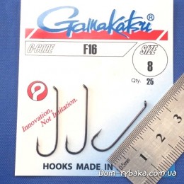 Крючок нахлыстовый Gamakatsu F16  №08 25 шт (14664800800)