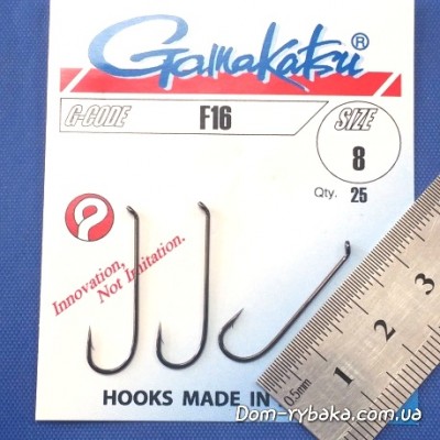 Гачок нахлистових Gamakatsu F16 №08 25 шт (14664800800)