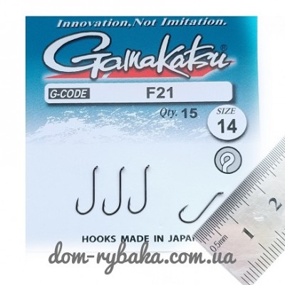 Крючок  Gamakatsu F21 NL  №14 15шт (14902301400)