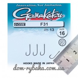 Крючок Gamakatsu F31 №16 13шт колечко (18513601600) Крючок Gamakatsu F31 №16 13шт колечко (18513601600)