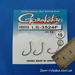 Крючок Gamakatsu LS-3524F Ring Eye №10 13шт (14793301000).