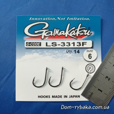 Крючок  Gamakatsu LS-3313F Ring Eye №06 14шт (14792600600)