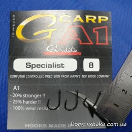 Крючок Gamakatsu A-1 G-Carp Specialist №8 10шт Black (14717500800) Крючок Gamakatsu A-1 G-Carp Specialist №8 10шт Black (14717500800)