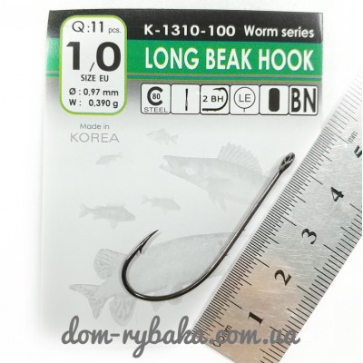 Гачок Gurza Long beak Hook №1 / 0 11шт велике вухо (9996616)