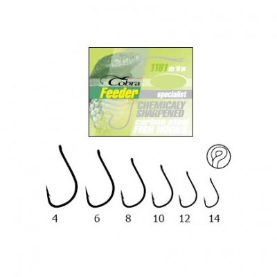 Крючок Cobra Feeder 1181  №14NSB с колечком 10шт (9990432)