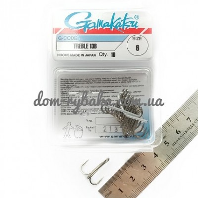 Гачок Gamakatsu потрійний 13B №06 10штук (14666600600)