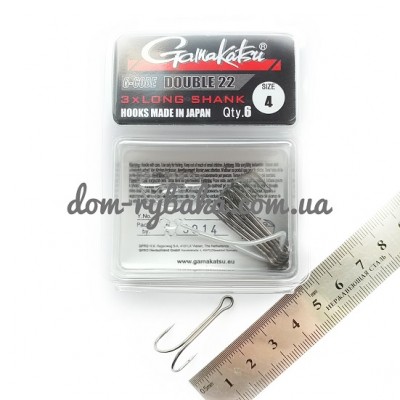Крючок двойной GAMAKATSU Double 22 Long Shank №04 6шт (18510100400) Крючок двойной GAMAKATSU Double 22 Long Shank №04 6шт (18510100400)