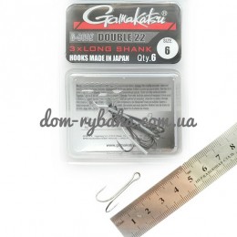 Гачок подвійний GAMAKATSU Double 22 Long Shank №06 6шт (18510100600)