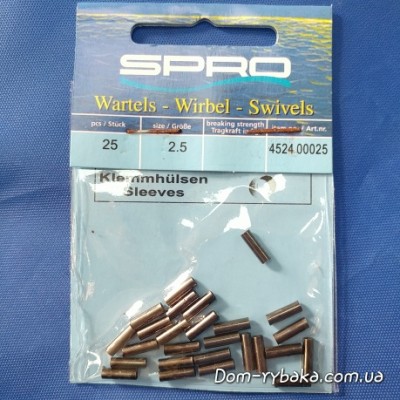 Обтискна трубочка Spro Black Brass Single Sleeves 25шт 2,5мм (4524025) Обтискна трубочка Spro Black Brass Single Sleeves 25шт 2,5мм (4524025)