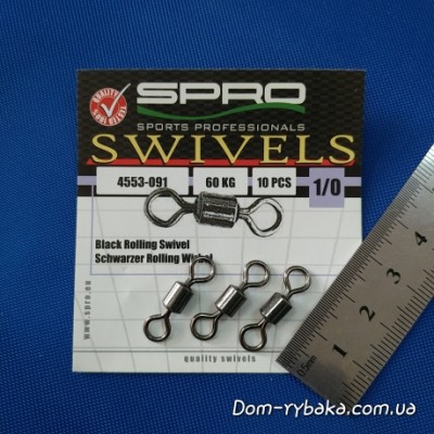 Вертлюг Spro Rolling swivell 1.0 60кг 10шт (4553091)