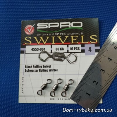Вертлюг Spro Rolling swivell 004 36кг 10шт (4553004)