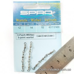 Вертлюг Spro Barrel 3 Jointed три соединенных 014s 12шт(4517014)
