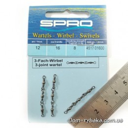 Вертлюг Spro Barrel 3 Jointed 016s три присоединенных 12шт 8кг(4517016)
