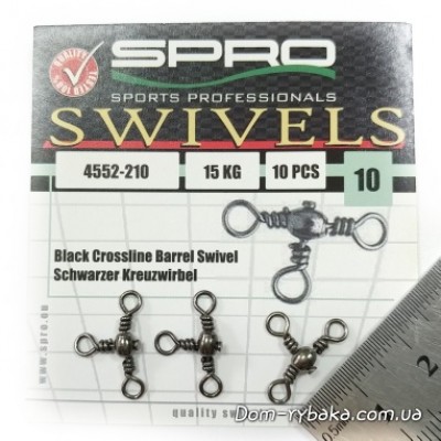 Вертлюг потрійний Spro Crossline Swivel 10s 15кг 10шт (4552210)