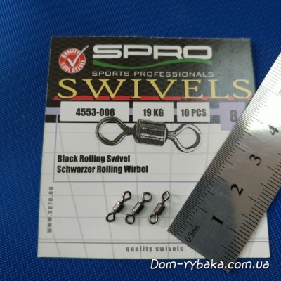 Вертлюг Spro Rolling swivell 008 18кг 10шт (4553008)