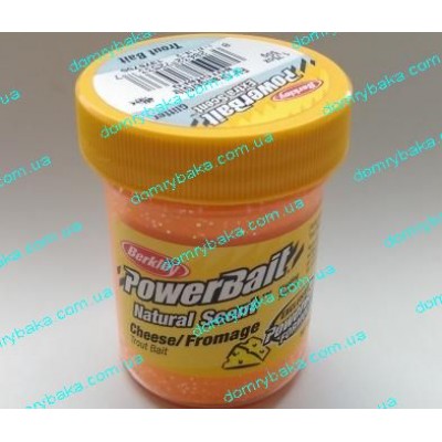 Паста форелеве Berkley PowerBait® Natural Scent TroutBait Fluo Orange Cheese Glitter 50гр (1376755)