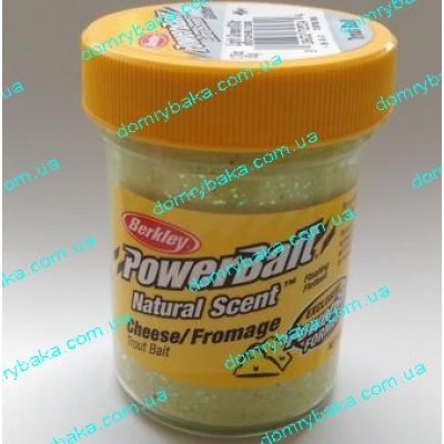 Паста форелеве Berkley PowerBait® Natural Scent TroutBait Light Green Cheese Glitter 50гр (1376756)