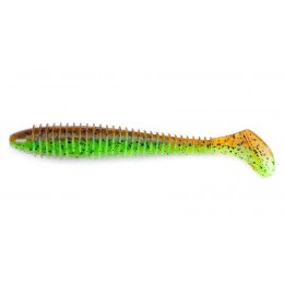 Силікон KEITECH FAT SWING IMPACT 3.8 "колір 401 Green Pumpkin / Chartreuse 6шт (23726)