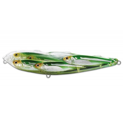 Воблер LIVETARGET GLASS MINNOW WALKING BAIT 100 колір 952 (SILVER / GREEN) 14гр 100мм Floating (28981)