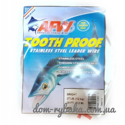 Поводковый материал AFW ToothProof Stainless Steel Single Strand Leader 9.2м  (9997834) 