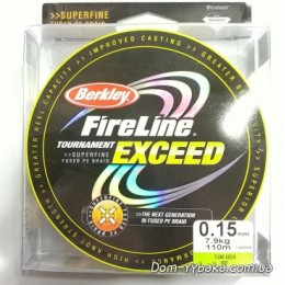 Шнур Berkley Fireline Exceed 0.15 мм 7.9 кг 110м green (1242239)