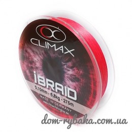 Шнур CLIMAX iBraid 8 fluo-red 275м (9998372)