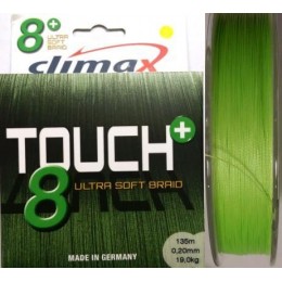 Шнур CLIMAX Touch 8 Plus BRAID 135 m 0.20мм 19кг chartreuse салатовий (28393) Шнур CLIMAX Touch 8 Plus BRAID 135 m 0.20мм 19кг chartreuse салатовий (28393)