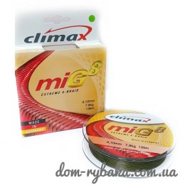 Шнур CLIMAX MIG8 BRAID 135 m 0.16мм 15.9kg olive-green SB оливковий зелений (28622) Шнур CLIMAX MIG8 BRAID 135 m 0.16мм 15.9kg olive-green SB оливковий зелений (28622)