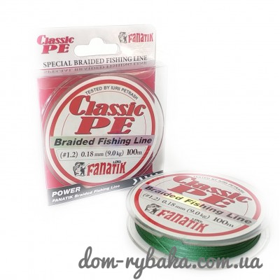 Шнур Fanatik Classic PE 0.10мм 4кг 100m зелений (9994501)