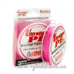 Шнур Fanatik Ultralight PEХ4 (# 0.1) 0.068мм 3кг 100m рожевий (9995918)