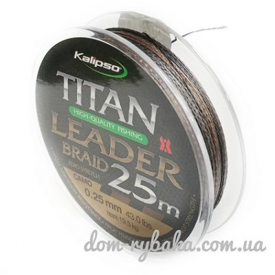 Шнур поводочный Kalipso Titan Leader Camo 25м черно-коричневый (9997886) Шнур поводочный Kalipso Titan Leader Camo 25м черно-коричневый (9997886)