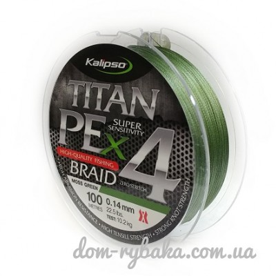 Шнур Kalipso Titan PE 4х 100м темно-зеленый  (9997879)