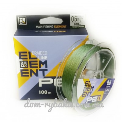 Шнур Zeox Element PE 4х 100м темно-зелений (9998809)