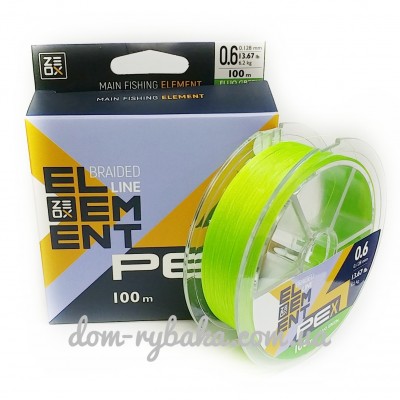 Шнур Zeox Element PE 4х 100м салатовий (9998808)