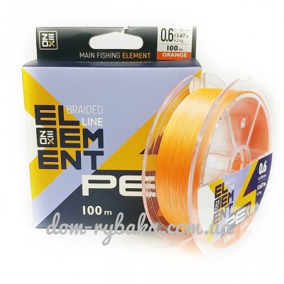 Шнур Zeox Element PE 4х 100м помаранчевий (9998807)