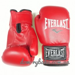 Рукавички боксерські Everlast 6oz шкіра червоні EVDX380-6R (9998298)