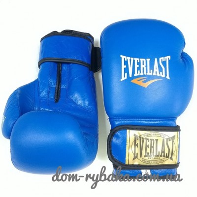 Рукавички боксерські Everlast American Star 8oz шкіра сині EV-8ASB (9998296)